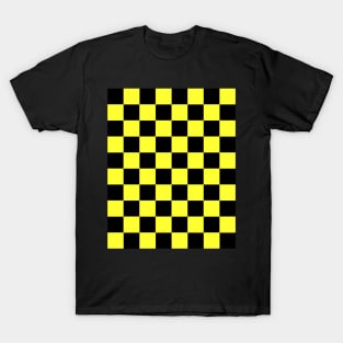 Daffodil and Black Chessboard Pattern T-Shirt